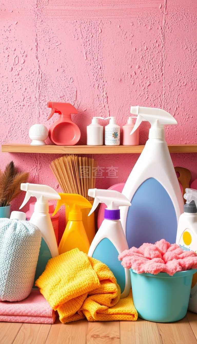 五彩繽紛的清潔用品與家用電器 打造高效宜居的家居工作空間